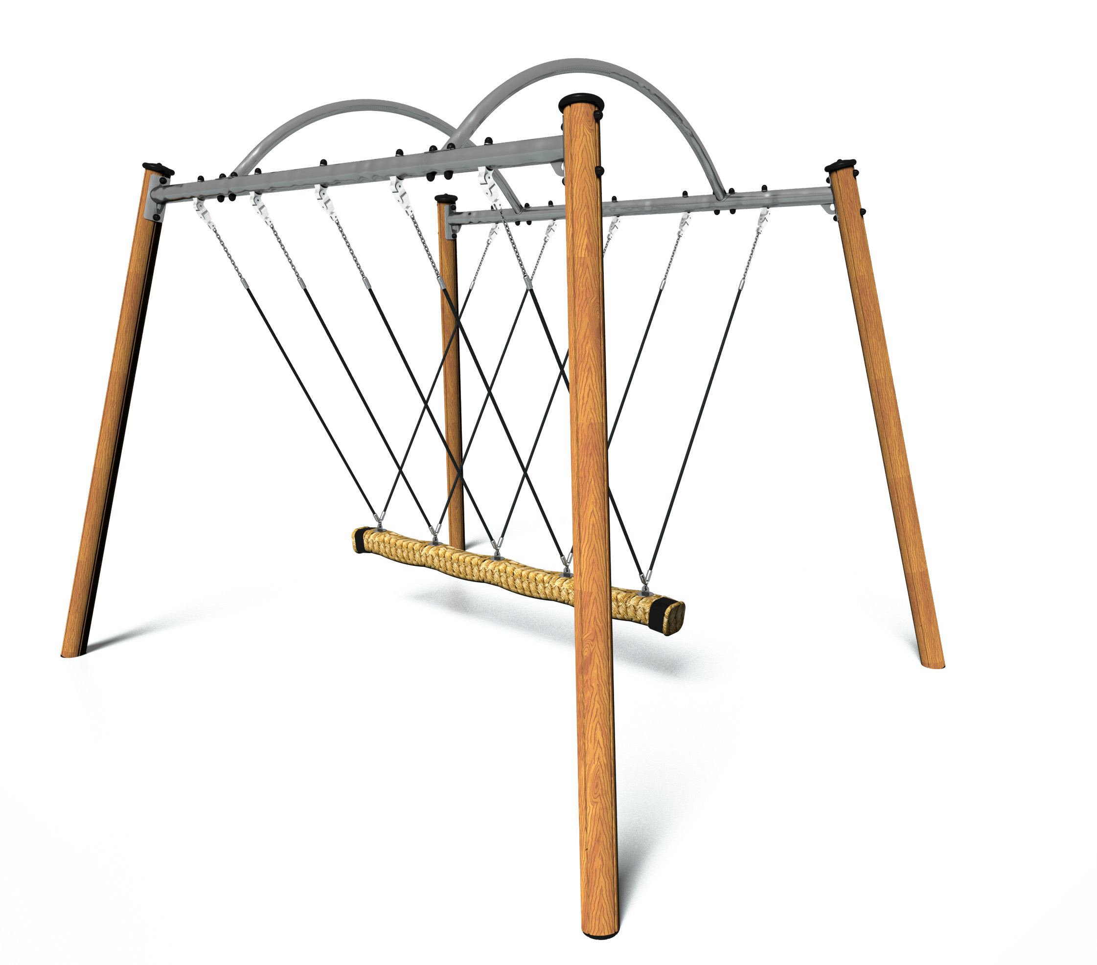 Huśtawka wieloosobowa (słupy z drewna) – J442 Huśtawka wieloosobowa (słupy z drewna) - J442