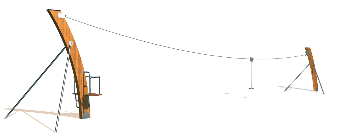 Zjazd linowy montowany na terenie płaskim J511 Zjazd linowy montowany na terenie płaskim J511