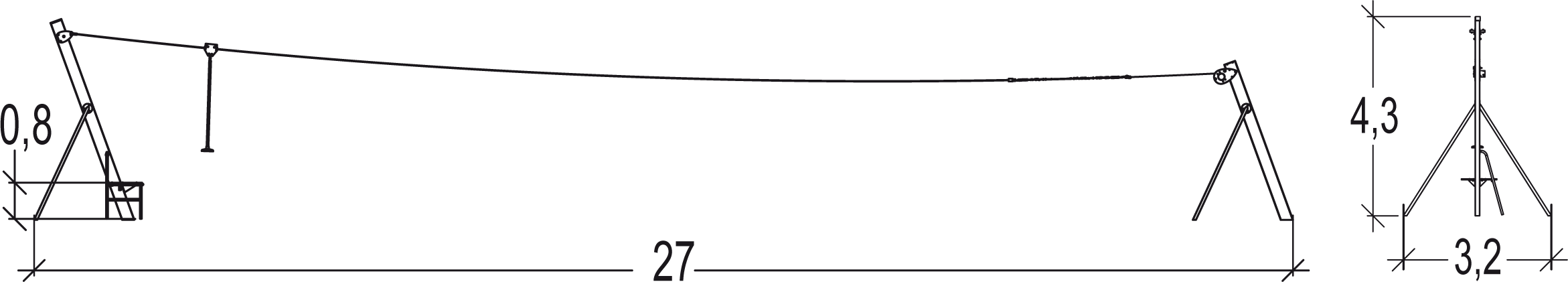 Zjazd linowy na terenie płaskim J514 Zjazd linowy na terenie płaskim J514