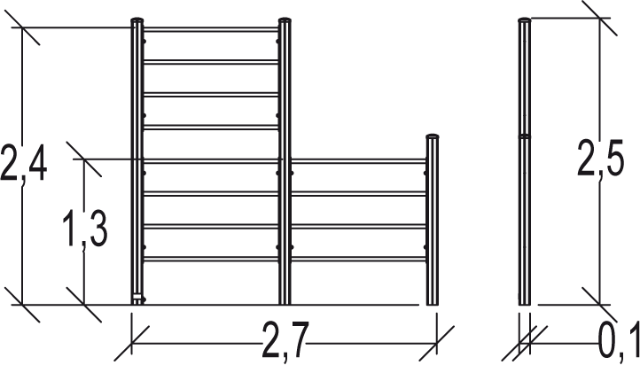 Trim Trail podwójna drabinka gimnastyczna Senior JPS11-S-M Trim Trail podwójna drabinka gimnastyczna Senior JPS11-S-M