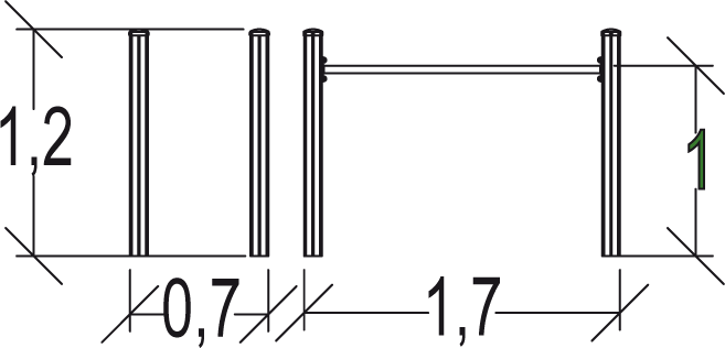 Trim Trail poręcze gimnastyczne Senior JPS15-S-M Trim Trail poręcze gimnastyczne Senior JPS15-S-M