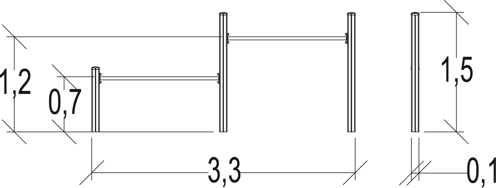 Trim Trail drążki gimnastyczne – niskie JPS17-S-M Trim Trail drążki gimnastyczne - niskie JPS17-S-M