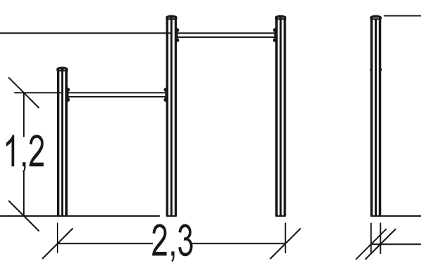 Trim Trail drążki gimnastyczne - do podciągania JPS19-S-M