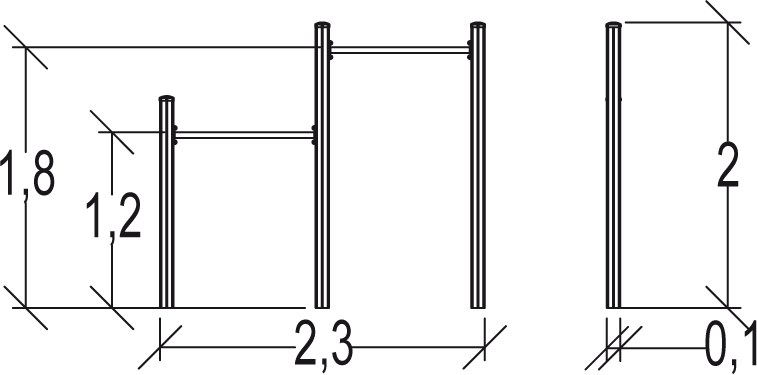 Trim Trail drążki gimnastyczne – do podciągania JPS19-S-M Trim Trail drążki gimnastyczne - do podciągania JPS19-S-M