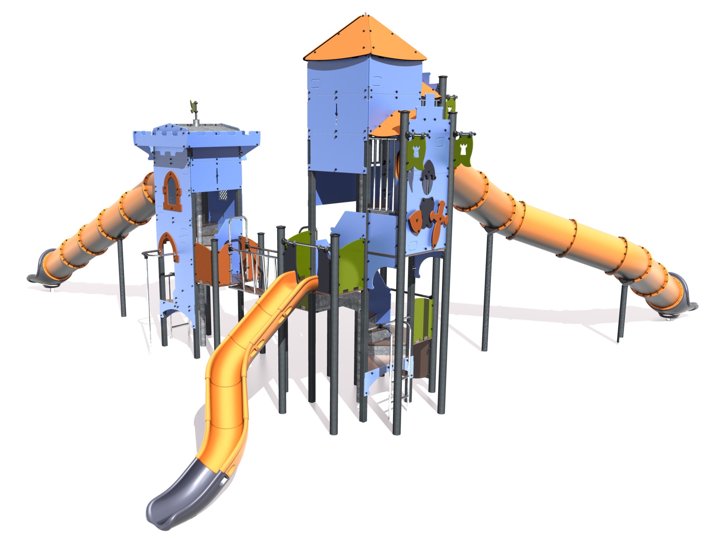 Zestaw 2 wieże Średniowiecze – zjeżdżalnie polipropylen J4702P Zestaw 2 wieże Średniowiecze - zjeżdżalnie polipropylen J4702P